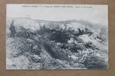 Ansichtskarte AK Lorroy sur Loing 1905-1915 Inondations Unwetter Katastrophe Überschwemmung Verwüstungen Ortsansicht Frankreich France 77 Seine et Marne
